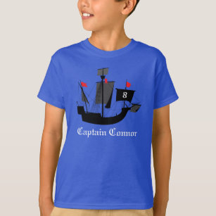 Sailor Pirate Boys Verjaardag T Shirt Blauw
