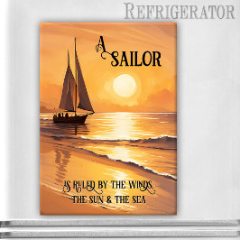 Sailor Sailboat Sunset Custom Quote Magneet
