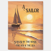 Sailor Sailboat Sunset Custom Quote Magneet (Voorkant)