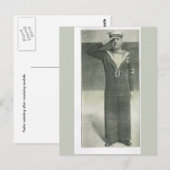 Sailor salueren na ontvangst van medailles briefkaart (Voorkant / Achterkant)