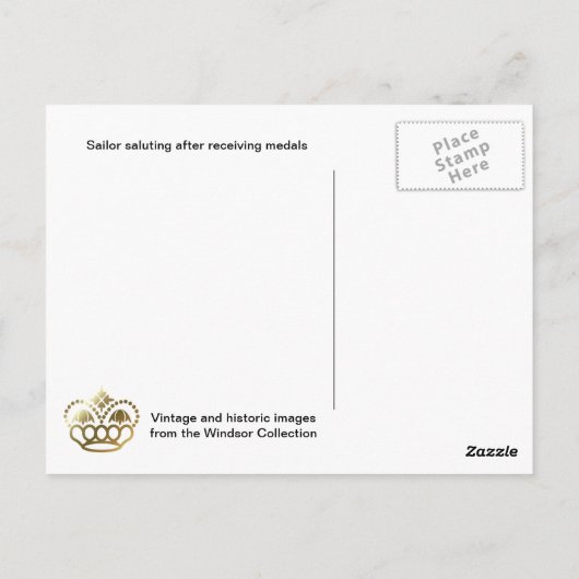 Sailor salueren na ontvangst van medailles briefkaart (Achterkant)