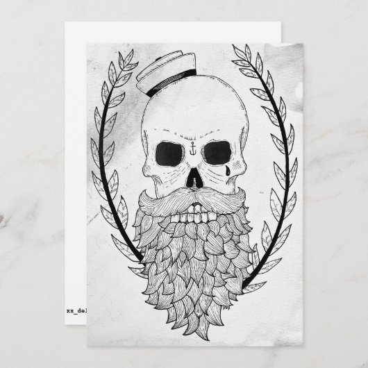 Sailor Schedel Halloween Kaart (Voorkant / Achterkant)