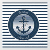Sailor Stripes met Anchor en Rope op witte achterg Raamsticker (Vel)