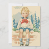 Sailor Suit Boy Birthday Party Invitation Kaart (Voorkant)