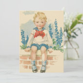 Sailor Suit Boy Birthday Party Invitation Kaart (Staand voorkant)