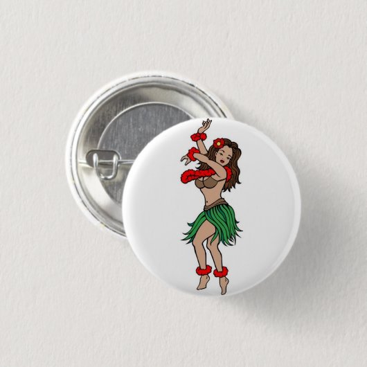 Sailor Tattoo - Hawaiian Hula Dancer - Button (Voorkant /achterkant)