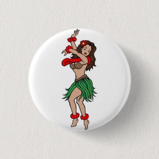Sailor Tattoo - Hawaiian Hula Dancer - Button (Voorkant)