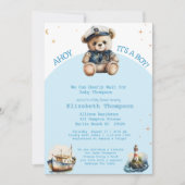 Sailor Teddy Bear Breng een Boek Baby shower Kaart (Voorkant)