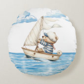 Sailor Teddy Bear Rond Kussen (Voorkant)