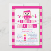 Sailor Uil Nautisch Meisje Baby shower Uitnodiging (Voorkant)