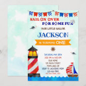 Sailor verjaardagsfeestdag kaart (Voorkant / Achterkant)