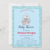 Sailor, Zee, Ahoy Het is een Baby shower. Kaart (Voorkant)