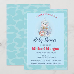 Sailor, Zee, Ahoy Het is een Baby shower. Kaart