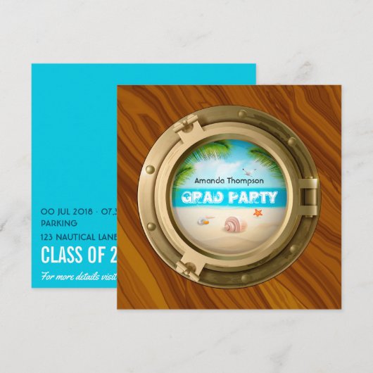 Sailors Afstudeerfeest Kaart (Voorkant / Achterkant)