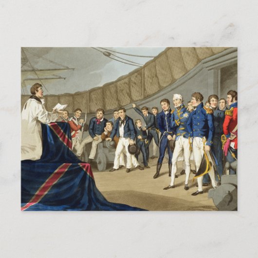 Sailors at Prayer on Board Lord Nelson's Ship Briefkaart (Voorkant)