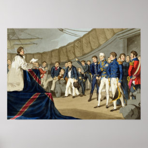 Sailors at Prayer on Board Lord Nelson's Ship Poster