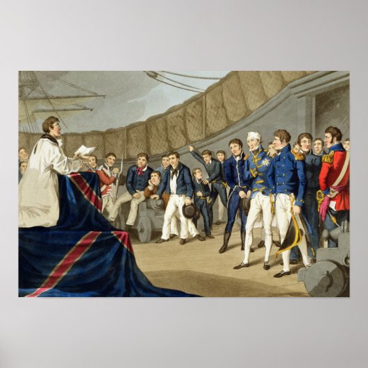 Sailors at Prayer on Board Lord Nelson's Ship Poster (Voorkant)