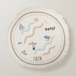 Sailor's Dream Nursery Round Pillow Rond Kussen