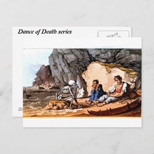 Sailors en Death briefkaart, verscheept Briefkaart (Voorkant / Achterkant)