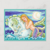 SAILOR'S FANTASY MERMAID RIDING MERHORSE, SEAHORSE BRIEFKAART (Voorkant)