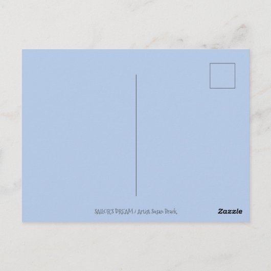 SAILOR'S FANTASY MERMAID RIDING MERHORSE, SEAHORSE BRIEFKAART (Achterkant)