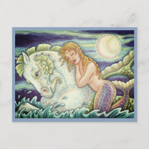 SAILOR'S FANTASY MERMAID RIDING MERHORSE, SEAHORSE BRIEFKAART