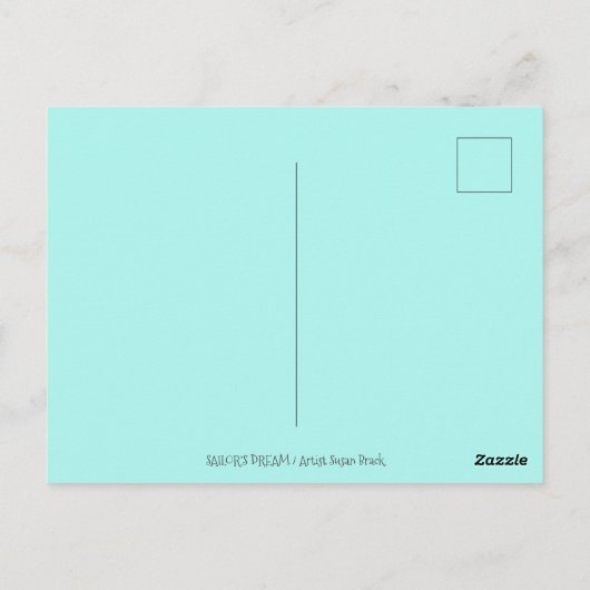 SAILOR'S FANTASY MERMAID RIDING MERHORSE, SEAHORSE BRIEFKAART (Achterkant)