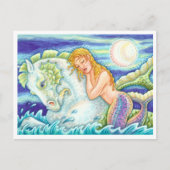SAILOR'S FANTASY MERMAID RIDING MERHORSE, SEAHORSE BRIEFKAART (Voorkant)