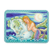 SAILOR'S FANTASY MERMAID RIDING MERHORSE, SEAHORSE MAGNEET (Horizontaal)