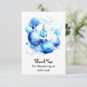 Sailor's Journey Nautical Boy Baby shower Bedankkaart (Staand voorkant)