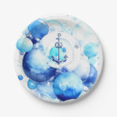 Sailor's Journey Nautical Boy Baby shower Papieren Bordje (Voorkant)