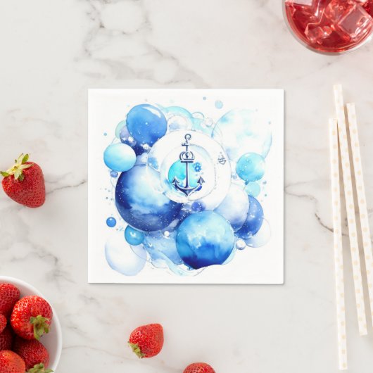 Sailor's Journey Nautical Boy Baby shower Servet (Insitu)