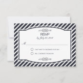 Sailor's Knot Navy Wedding RSVP Kaarten (Voorkant)