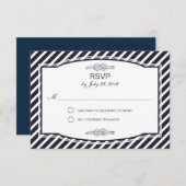 Sailor's Knot Navy Wedding RSVP Kaarten (Voorkant / Achterkant)