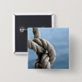 Sailor's Knot Vierkante Button 5,1 Cm (Voorkant /achterkant)
