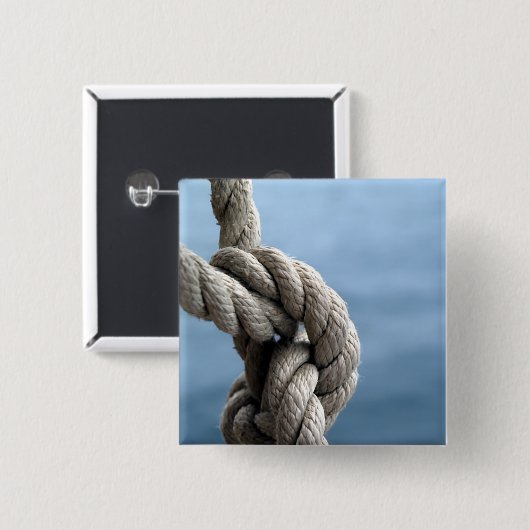 Sailor's Knot Vierkante Button 5,1 Cm (Voorkant /achterkant)
