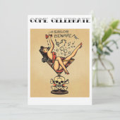 Sailors Pas op! Bachelorette Party Kaart (Staand voorkant)