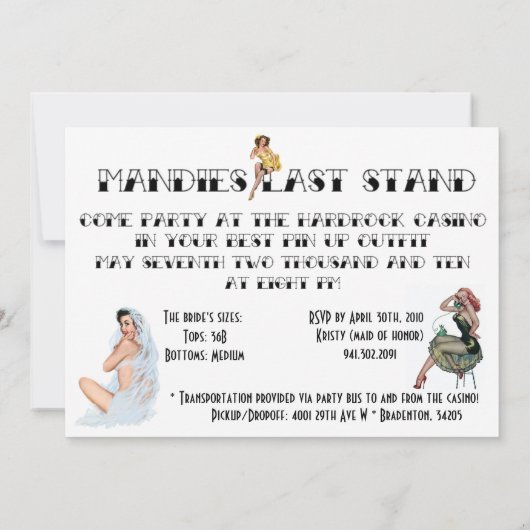 Sailors Pas op! Bachelorette Party Kaart (Achterkant)