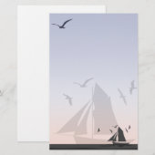 Sailors Sailboat Stationery Briefpapier (Voorkant / Achterkant)