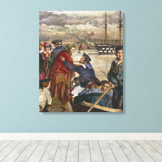 Sailors' Sweethearts and Wives (door John Lee) Canvas Afdruk (Insitu (Houten vloer))
