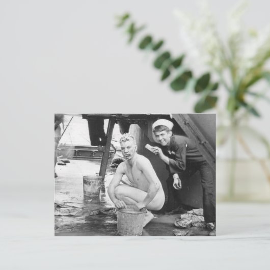 Sailors wassen in 1913 briefkaart (Staand voorkant)