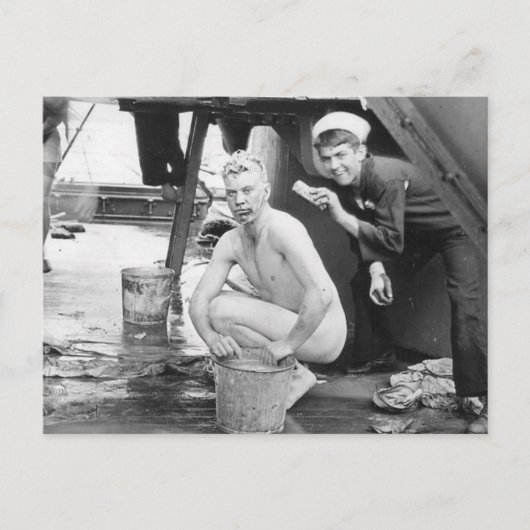 Sailors wassen in 1913 briefkaart (Voorkant)
