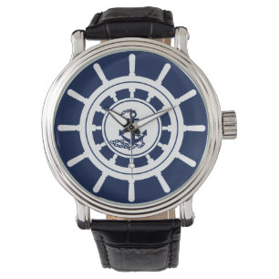 Sailor's Watch blauw en wit wijzerplaat Horloge