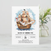 Sails Custom Jolly Roger Pirate Verjaardag Kaart (Staand voorkant)