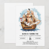 Sails Custom Jolly Roger Pirate Verjaardag Kaart (Voorkant / Achterkant)