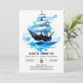 Sails Jolly Roger Happy Pirate Verjaardag Kaart (Staand voorkant)