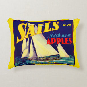 Sails Northwest Apples, 1930s, op label afdrukken Accent Kussen