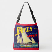 Sails Northwest Apples, 1930s, op label afdrukken Crossbody Tas (Voorkant)