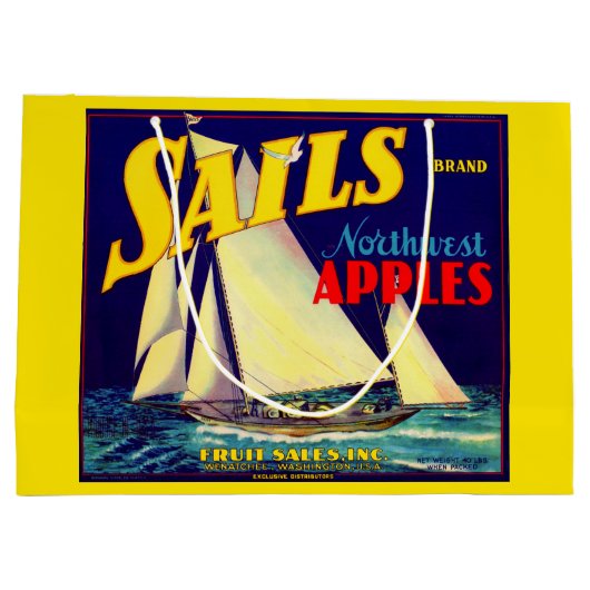 Sails Northwest Apples, 1930s, op label afdrukken Groot Cadeauzakje (Achterkant)