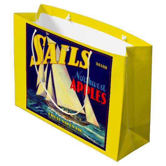 Sails Northwest Apples, 1930s, op label afdrukken Groot Cadeauzakje (Achterkant Gekanteld)